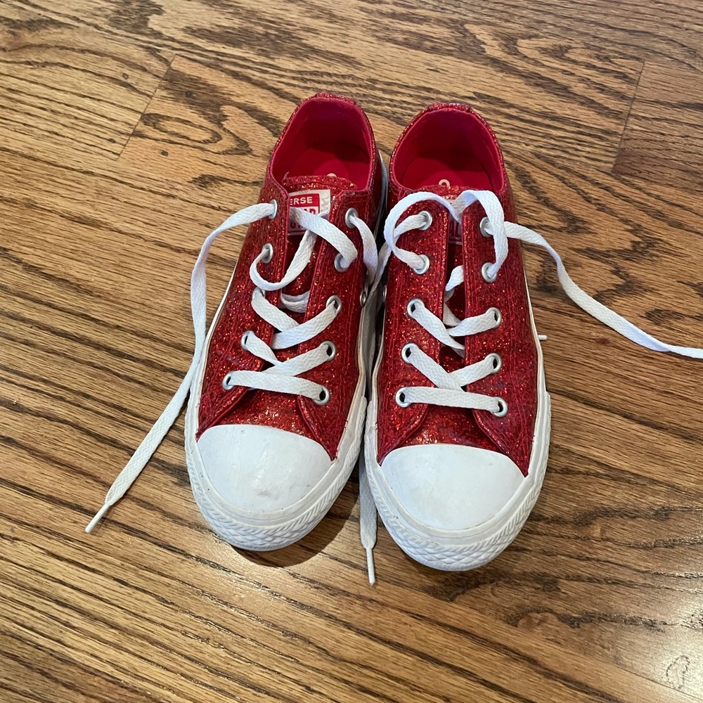 Sparkly Red Converse size 1.  Excellent condition!